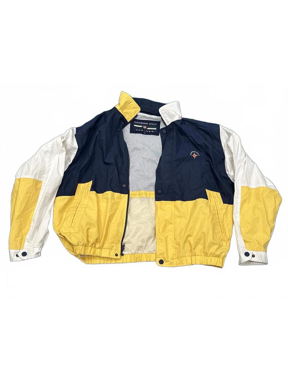 Men's XL Members Only Mariner Jacket Yellow Windbreaker